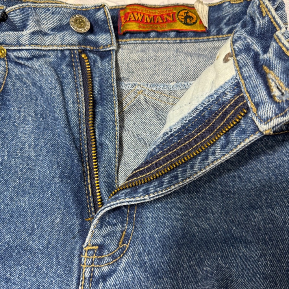 Vintage Lawman Western Jeans Bareback High Rise Straight Leg‎ Denim 28x34.5 - Picture 8 of 12
